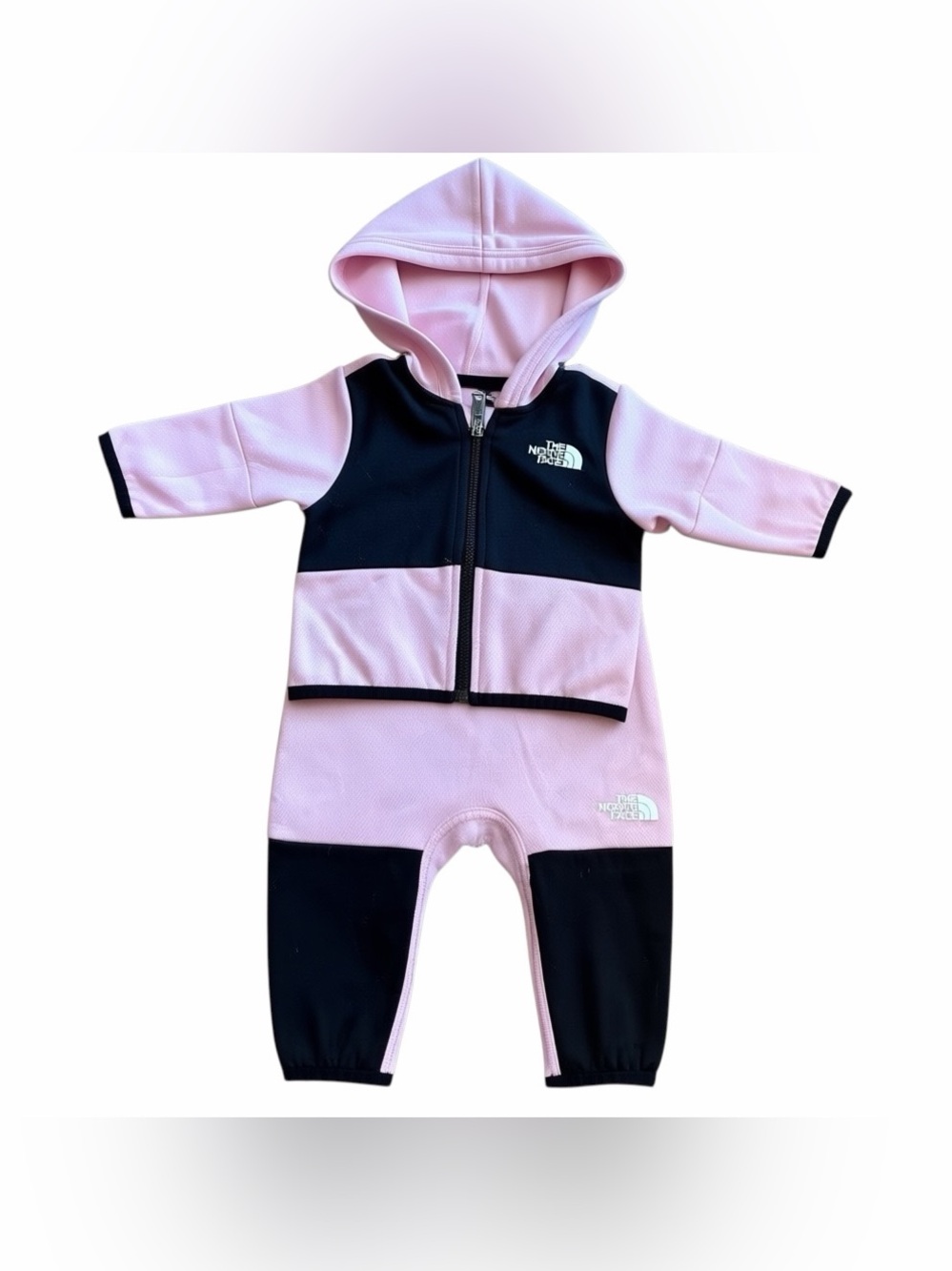 The North Face Pink and Black Hooded Two-Piece Set 3-6 months